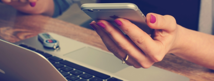 Hand holding a cellphone