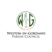 Logo for Weston-in-Gordano Parish Council with initials "WIG" and a water pump inside a green circle.
